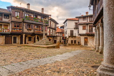 View of old buildings in town