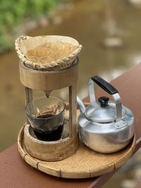 Close-up of coffee on table