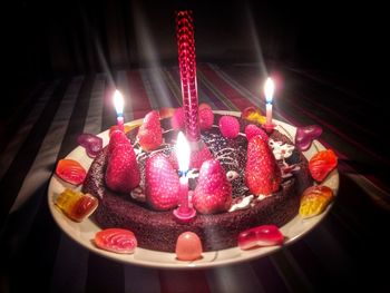 Close-up of cake on table