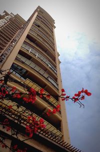 Low angle view of modern building against sky