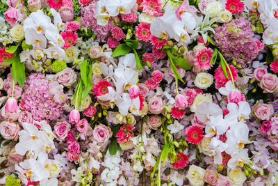 High angle view of rose bouquet