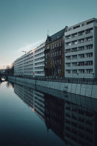 Reflection of buildings in water