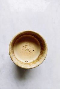 High angle view of coffee on table