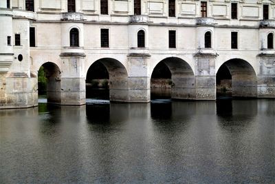 Arch bridge over river