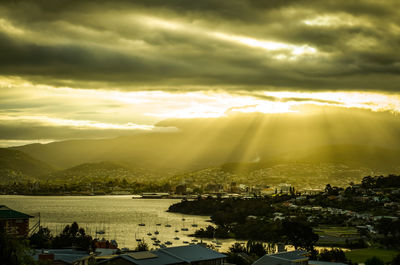 Scenic view of landscape against cloudy sky