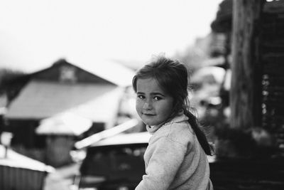 Side portrait of innocent girl