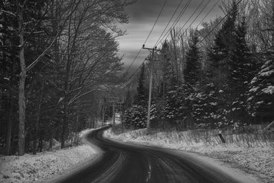 Road amidst trees against sky