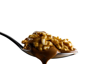 Close-up of ice cream against white background