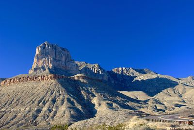Scenic view of mountains against clear sky