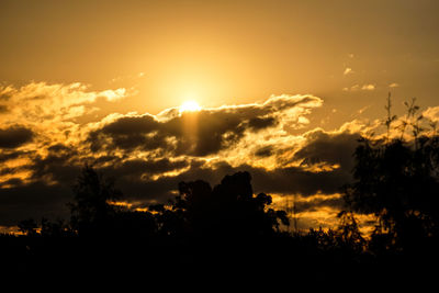 Scenic view of dramatic sky during sunset