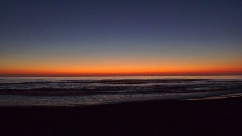 Scenic view of sea at sunset