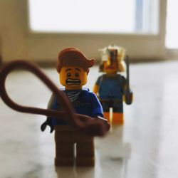 Close-up of toy on table at home