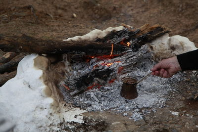 Turkish coffee on embers