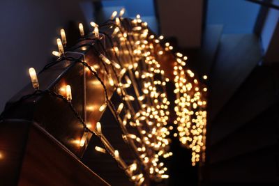 Fairy lights on the staircase