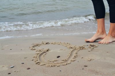 Low section of person on beach