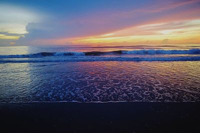 Scenic view of sea at sunset