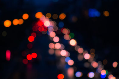 Defocused image of illuminated christmas lights