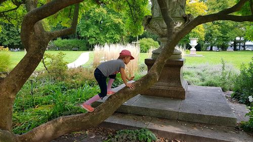 Man working in park