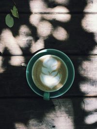 Directly above shot of coffee on table