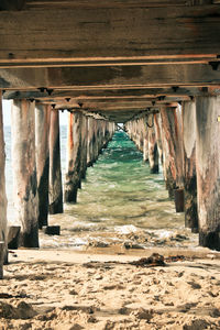 View of pier on beach