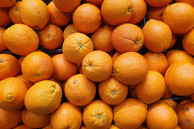 Full frame shot of oranges in market