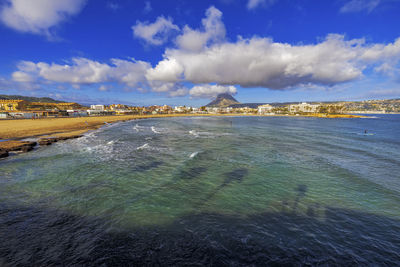 Scenic view of beach against sky