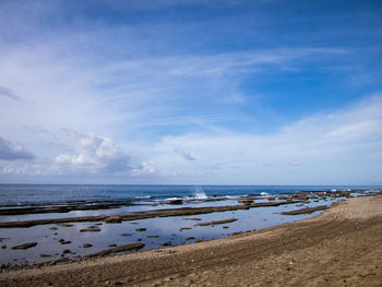 Scenic view of beach against sky