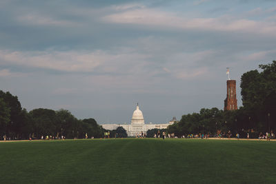 View of historical building against cloudy sky