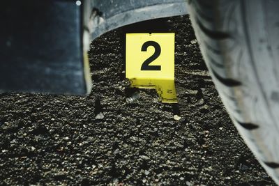 Close-up of road sign