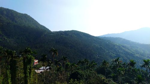 Scenic view of mountains against clear sky