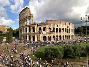 People in front of coliseum