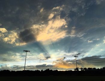 Low angle view of silhouette trees against sky during sunset