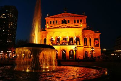 Illuminated city at night