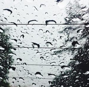 Full frame shot of raindrops on window