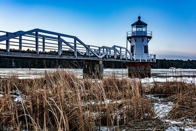 View of bridge against sky during winter