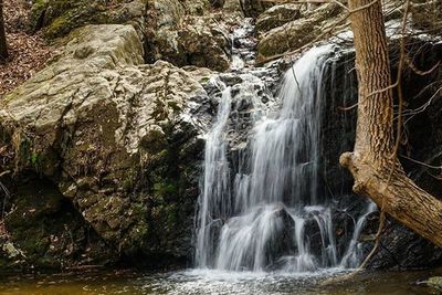 Scenic view of waterfall