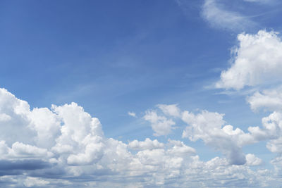 Low angle view of clouds in blue sky