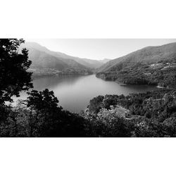 Scenic view of lake and mountains