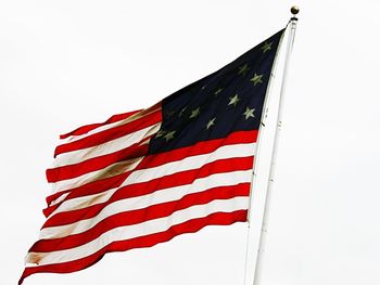 Low angle view of american flag