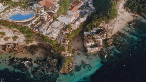 High angle view of swimming pool at beach