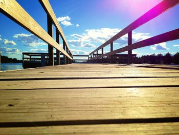 Footbridge against sky