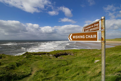 Warning sign on beach