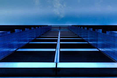 Low angle view of built structure against blue sky