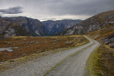 Road amidst mountains against sky