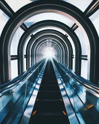 Escalator in modern building