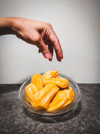 Midsection of person preparing food