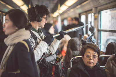 People sitting in train