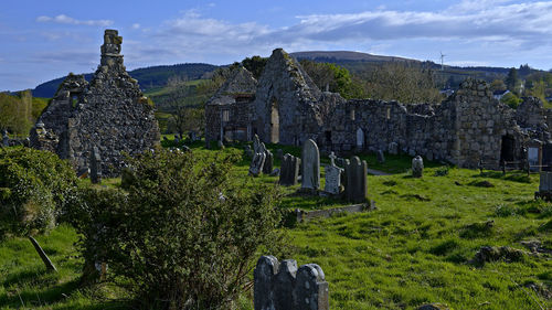 Panoramic view of old ruins