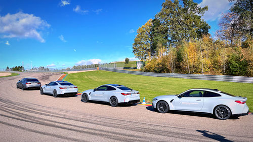 View of cars on road