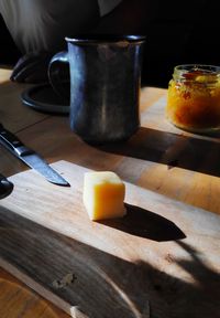 Close-up of tea served on table